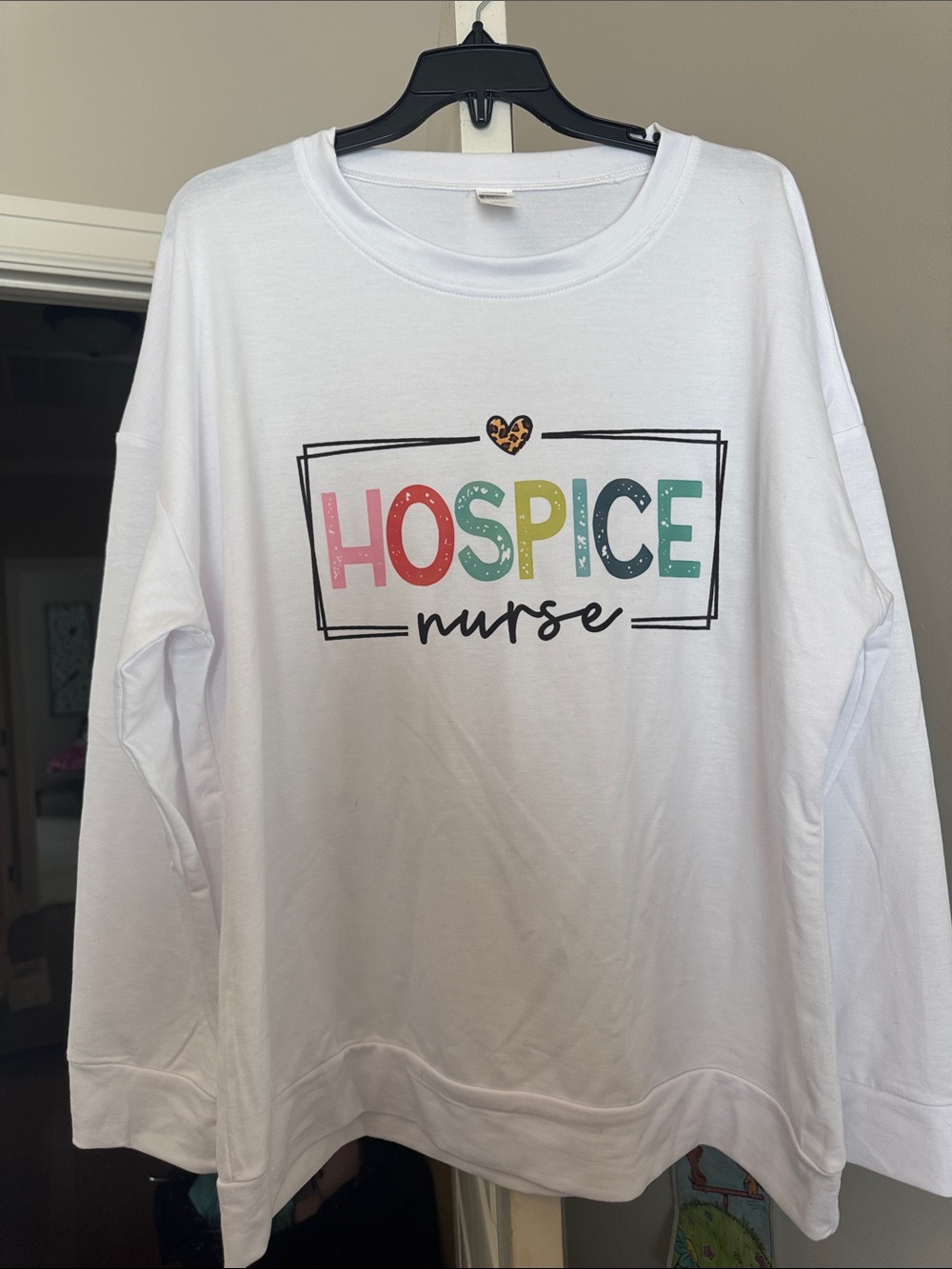 Hospice Nurse White Long-Sleeve Sweater